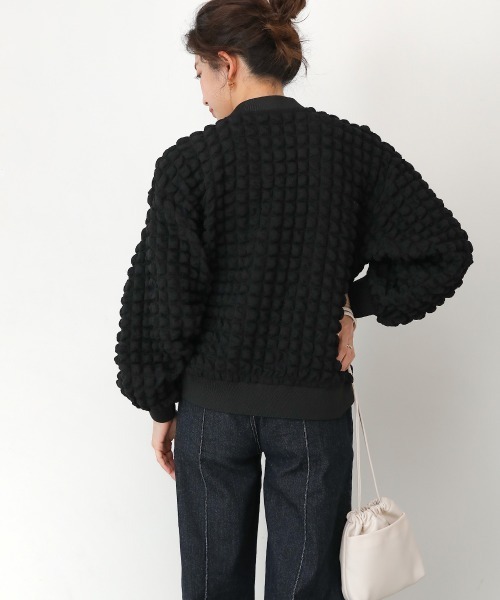 Bou Jeloud（ブージュルード）の「ポコポコジャージーカーディガン（カーディガン/ボレロ・レディース・アイボリー/ブラック/イエロー/ブルー・FREE）」の5枚目の写真