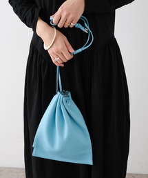 Omekashi | blancle レザージップドローストリングバッグ(ショルダーバッグ)