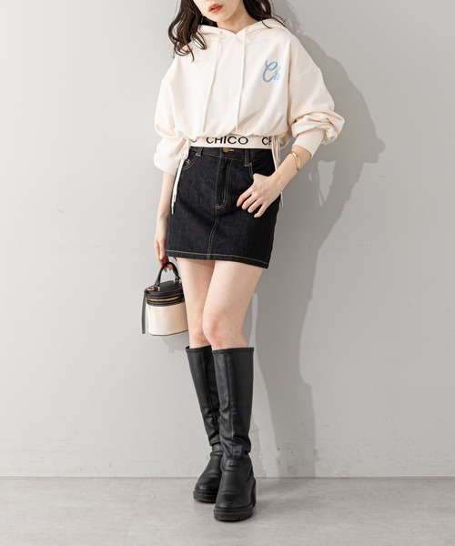 Chico（チコ）の「【2023SS/新色追加】フード裾ドロストChスウェット（スウェット・レディース・アイボリー/ピンク/グレー/ブラック・FREE）」の10枚目の写真
