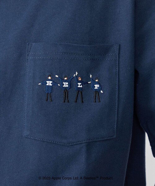 The Beatles（ザビートルズ）の「*SHIPS: THE BEATLES コラボレーション ミニ エンブロイダリー ポケット Tシャツ（Tシャツ/カットソー・メンズ・グレー/グレー系/ホワイト系/ブラック/ホワイト/ダークグレー/ネイビー/ダークブルー・SMALL/MEDIUM/LARGE/X-LARGE/XX-LARGE）」の8枚目の写真