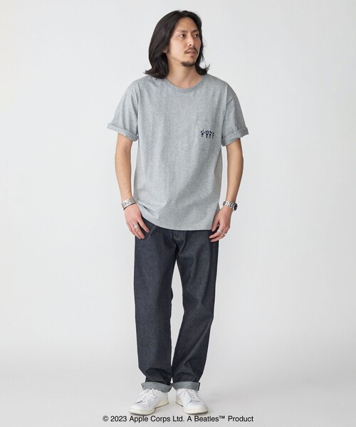 The Beatles（ザビートルズ）の「*SHIPS: THE BEATLES コラボレーション ミニ エンブロイダリー ポケット Tシャツ（Tシャツ/カットソー・メンズ・グレー/グレー系/ホワイト系/ブラック/ホワイト/ダークグレー/ネイビー/ダークブルー・SMALL/MEDIUM/LARGE/X-LARGE/XX-LARGE）」の13枚目の写真