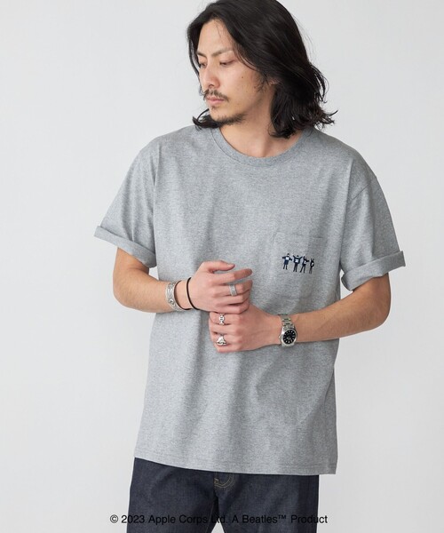 The Beatles（ザビートルズ）の「*SHIPS: THE BEATLES コラボレーション ミニ エンブロイダリー ポケット Tシャツ（Tシャツ/カットソー・メンズ・グレー/グレー系/ホワイト系/ブラック/ホワイト/ダークグレー/ネイビー/ダークブルー・SMALL/MEDIUM/LARGE/X-LARGE/XX-LARGE）」の22枚目の写真