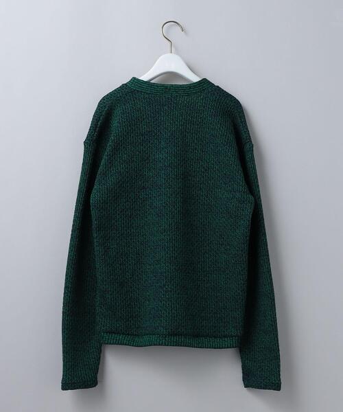 6 ROKU SUKE STRIPE V NECK CARDIGAN　グリーン 6（ROKU）(ロク)の「＜6(ROKU)＞MESH V NECK KNIT CARDIGAN