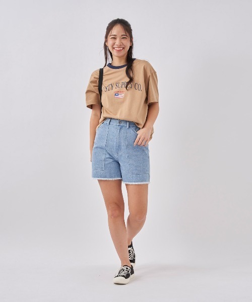 RUSTY(ラスティ)の「【RUSTY:ラスティー】レディースオーバーサイズTシャツ(Tシャツ/カットソー・レディース・ベージュ/ホワイト/ネイビー・LARGE/MEDIUM)」の12枚目の写真