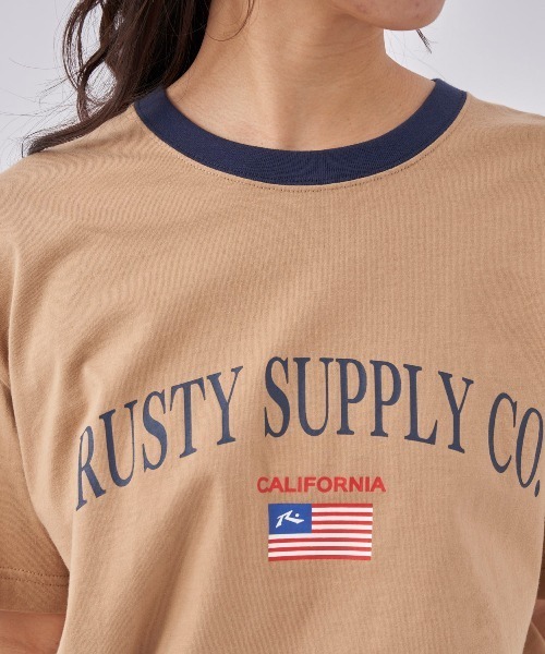 RUSTY(ラスティ)の「【RUSTY:ラスティー】レディースオーバーサイズTシャツ(Tシャツ/カットソー・レディース・ベージュ/ホワイト/ネイビー・LARGE/MEDIUM)」の19枚目の写真