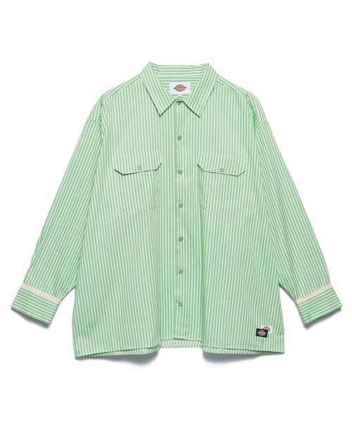 Dickies(ディッキーズ)の「【Dickies】LONG SLEEVE WIDE WORK STRIPE SHIRT / ワイドシルエット ストライプシャツ(シャツ/ブラウス・メンズ・サックスブルー/ミント・S/M/L)」の3枚目の写真