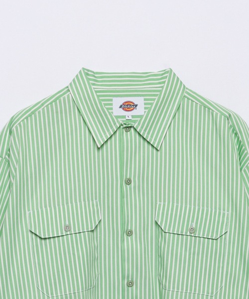 Dickies(ディッキーズ)の「【Dickies】LONG SLEEVE WIDE WORK STRIPE SHIRT / ワイドシルエット ストライプシャツ(シャツ/ブラウス・メンズ・サックスブルー/ミント・S/M/L)」の6枚目の写真