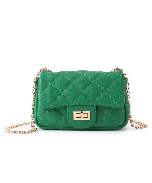 couture brooch（クチュールブローチ）の「◆キルティングショルダーバッグ（ショルダーバッグ・レディース・ダークグリーン/ライトベージュ/ブラック・00）」の3枚目の写真