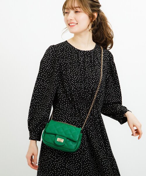 couture brooch（クチュールブローチ）の「◆キルティングショルダーバッグ（ショルダーバッグ・レディース・ダークグリーン/ライトベージュ/ブラック・00）」の4枚目の写真