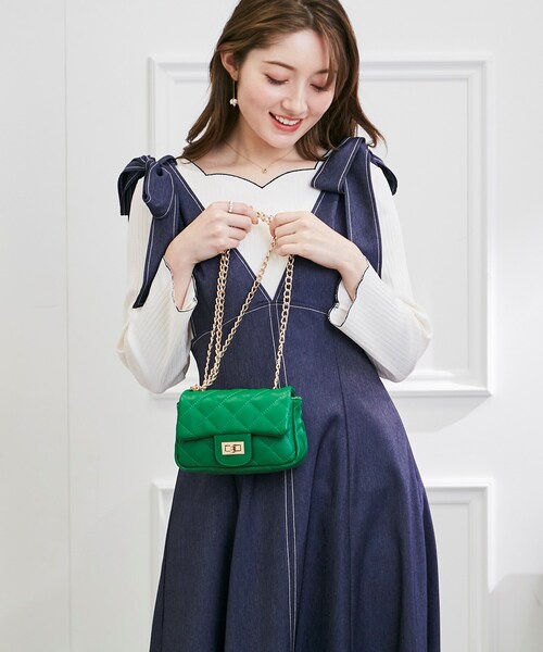 couture brooch（クチュールブローチ）の「◆キルティングショルダーバッグ（ショルダーバッグ・レディース・ダークグリーン/ライトベージュ/ブラック・00）」の14枚目の写真