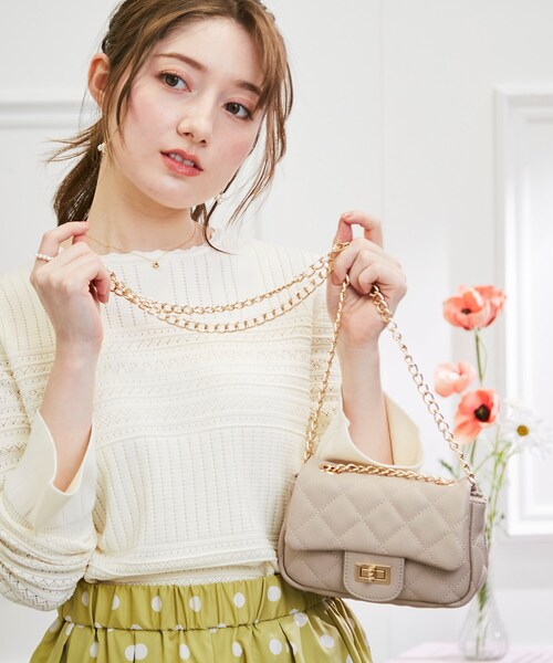 couture brooch（クチュールブローチ）の「◆キルティングショルダーバッグ（ショルダーバッグ・レディース・ダークグリーン/ライトベージュ/ブラック・00）」の16枚目の写真