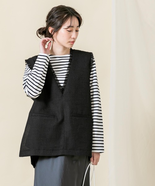 Gready Brilliant - 【新品タグ付き】ツイードニットベスト gready brilliant Gready Brilliant（グレディブリリアン）の「ツイードフリンジ