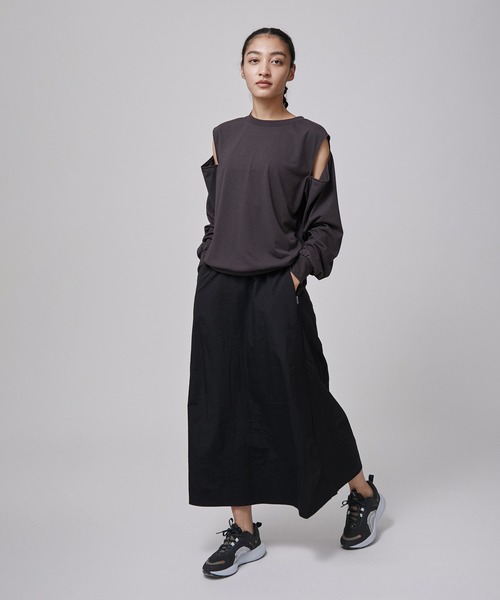 NERGY（ナージー）の「バックギャザーナイロンスカート（スカート・レディース・グリーン/ブラック・FREE）」の10枚目の写真