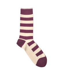 DEMOCRATIQUE SOCKS（デモクラティックソックス）の「【DEMOCRATIQUE SOCKS/デモクラティックソックス】クルーソックス ボーダーストライプ柄靴下 "ORIGINALS STRIPER" from Denmark Copenhagen（ソックス/靴下）」