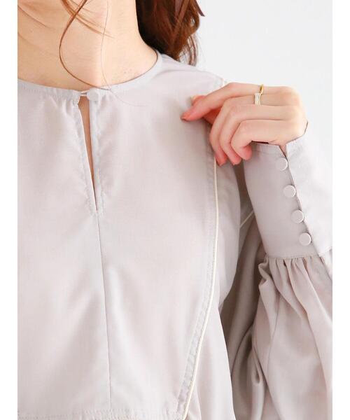 Te chichi（テチチ）の「バイカラーパイピングブラウス（シャツ/ブラウス・レディース・ベージュ/オフホワイト/ブラック・ﾌﾘ-）」の4枚目の写真