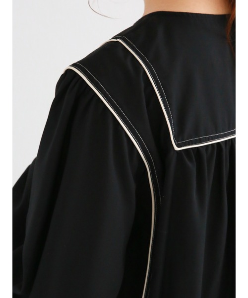 Te chichi（テチチ）の「バイカラーパイピングブラウス（シャツ/ブラウス・レディース・ベージュ/オフホワイト/ブラック・ﾌﾘ-）」の16枚目の写真