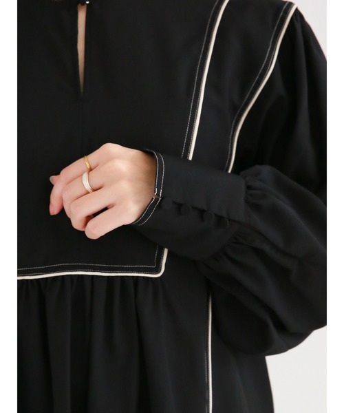 Te chichi（テチチ）の「バイカラーパイピングブラウス（シャツ/ブラウス・レディース・ベージュ/オフホワイト/ブラック・ﾌﾘ-）」の17枚目の写真