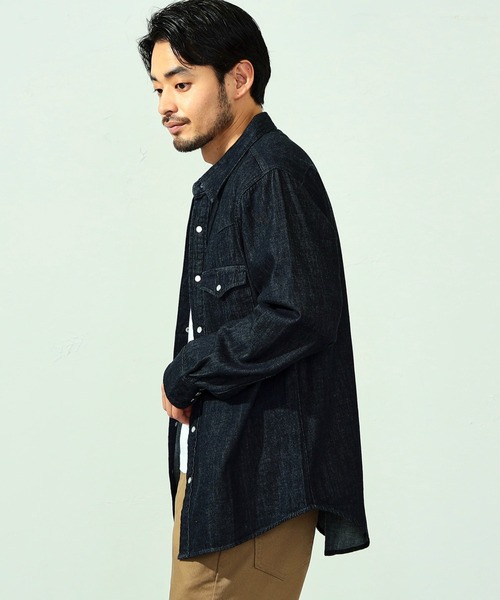EDWIN（エドウィン）の「EDWIN エドウィン デニムウエスタンシャツ 長袖（シャツ/ブラウス・メンズ・ブルー/ライトインディゴブルー/インディゴブルー/ブラック系その他・SMALL/MEDIUM/LARGE/X-LARGE）」の7枚目の写真