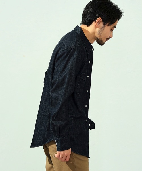 EDWIN（エドウィン）の「EDWIN エドウィン デニムウエスタンシャツ 長袖（シャツ/ブラウス・メンズ・ブルー/ライトインディゴブルー/インディゴブルー/ブラック系その他・SMALL/MEDIUM/LARGE/X-LARGE）」の8枚目の写真