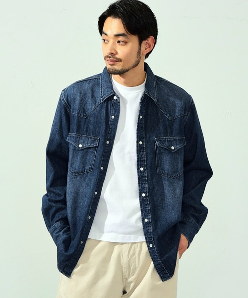 EDWIN（エドウィン）の「EDWIN エドウィン デニムウエスタンシャツ 長袖（シャツ/ブラウス・メンズ・ブルー/ライトインディゴブルー/インディゴブルー/ブラック系その他・SMALL/MEDIUM/LARGE/X-LARGE）」の18枚目の写真