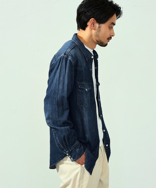 EDWIN（エドウィン）の「EDWIN エドウィン デニムウエスタンシャツ 長袖（シャツ/ブラウス・メンズ・ブルー/ライトインディゴブルー/インディゴブルー/ブラック系その他・SMALL/MEDIUM/LARGE/X-LARGE）」の21枚目の写真