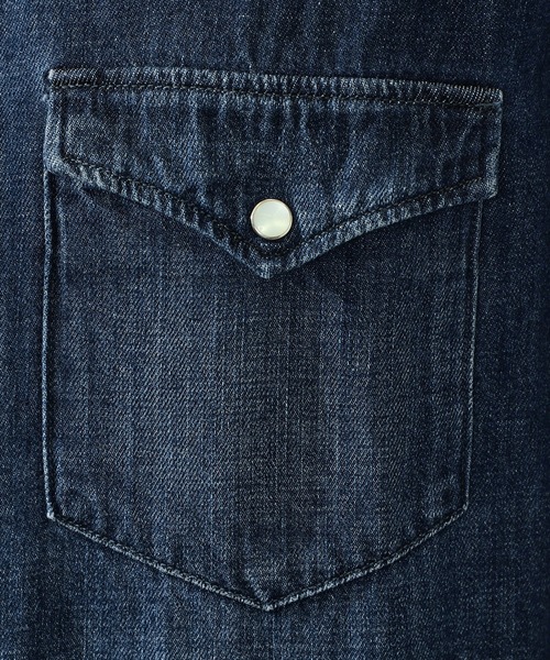 EDWIN（エドウィン）の「EDWIN エドウィン デニムウエスタンシャツ 長袖（シャツ/ブラウス・メンズ・ブルー/ライトインディゴブルー/インディゴブルー/ブラック系その他・SMALL/MEDIUM/LARGE/X-LARGE）」の20枚目の写真