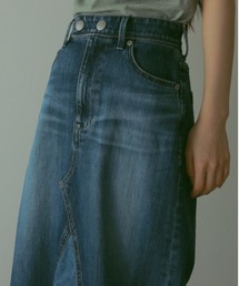 Casa fline ×Yanuk リメイク風デニム フレアスカート CASA FLINE（カーサフライン）の「【YANUK×CASA FLINE】リメイク
