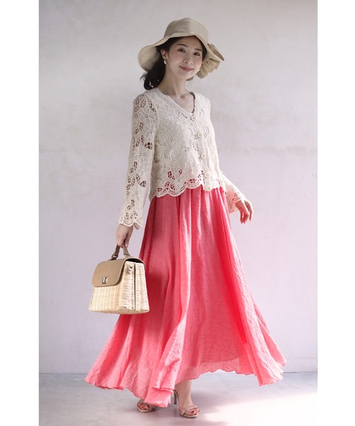 cawaii SからL対応 カットワークが美しい花レースカーディガン cawaii SからL対応 カットワークが美しい花レースカーディガン