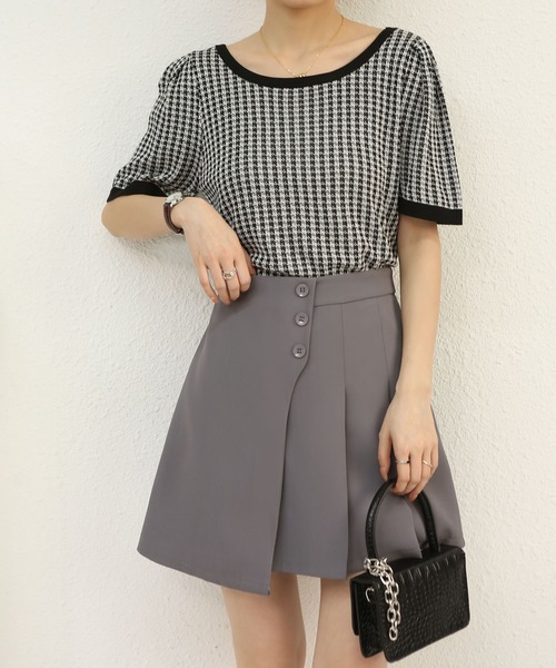 MAISON DE THERESE（メゾン ド テレーズ）の「ハイウエストAラインミニスカート（スカート・レディース・ブラック/グレー・M/S/L/XL）」の2枚目の写真
