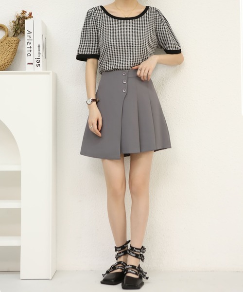 MAISON DE THERESE（メゾン ド テレーズ）の「ハイウエストAラインミニスカート（スカート・レディース・ブラック/グレー・M/S/L/XL）」の9枚目の写真