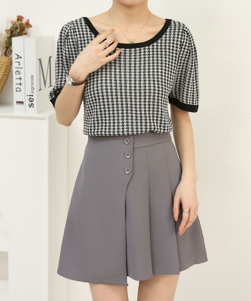 MAISON DE THERESE（メゾン ド テレーズ）の「ハイウエストAラインミニスカート（スカート・レディース・ブラック/グレー・M/S/L/XL）」の11枚目の写真