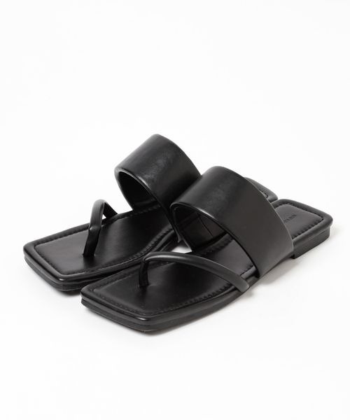 mysty woman（ミスティウーマン）の「スクエアトングサンダル 191570（サンダル・レディース・ブラック/ブラウン/アイボリー・MEDIUM/LARGE）」の9枚目の写真