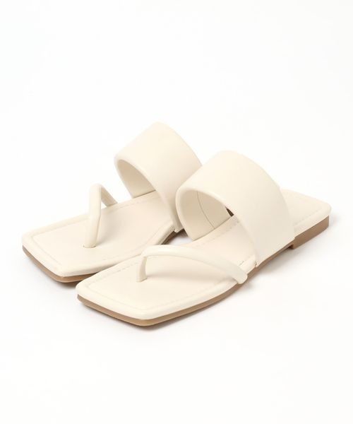 mysty woman（ミスティウーマン）の「スクエアトングサンダル 191570（サンダル・レディース・ブラック/ブラウン/アイボリー・MEDIUM/LARGE）」の11枚目の写真