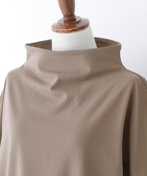 n'OrLABEL（ノアールレーベル）の「【機能素材】『ボトルネックTシャツ』（Tシャツ/カットソー・レディース・オフホワイト/ブラック/モカ・1/2）」の8枚目の写真