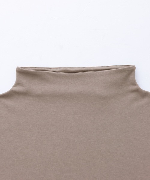n'OrLABEL（ノアールレーベル）の「【機能素材】『ボトルネックTシャツ』（Tシャツ/カットソー・レディース・オフホワイト/ブラック/モカ・1/2）」の6枚目の写真