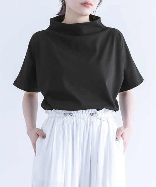 n'OrLABEL（ノアールレーベル）の「【機能素材】『ボトルネックTシャツ』（Tシャツ/カットソー・レディース・オフホワイト/ブラック/モカ・1/2）」の17枚目の写真