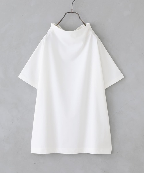 n'OrLABEL（ノアールレーベル）の「【機能素材】『ボトルネックTシャツ』（Tシャツ/カットソー・レディース・オフホワイト/ブラック/モカ・1/2）」の22枚目の写真