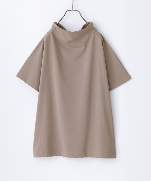 n'OrLABEL（ノアールレーベル）の「【機能素材】『ボトルネックTシャツ』（Tシャツ/カットソー・レディース・オフホワイト/ブラック/モカ・1/2）」の21枚目の写真