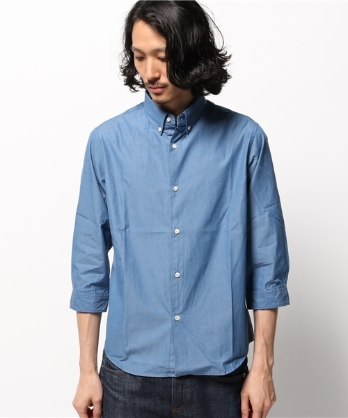 EDIFICE（エディフィス）の「◇80/2インディゴ BD7ブソデシャツ（シャツ/ブラウス・メンズ・ネイビー/サックスブルー・46/48/44）」の3枚目の写真
