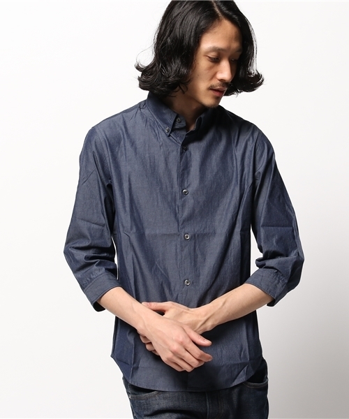 EDIFICE（エディフィス）の「◇80/2インディゴ BD7ブソデシャツ（シャツ/ブラウス・メンズ・ネイビー/サックスブルー・46/48/44）」の12枚目の写真