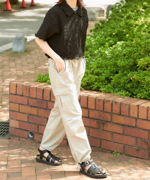 EDIT Gris（エディットグリ）の「襟付きショート丈カットジャガードカーディガン（カーディガン/ボレロ・レディース・ホワイト/ブラック・FREE）」の17枚目の写真