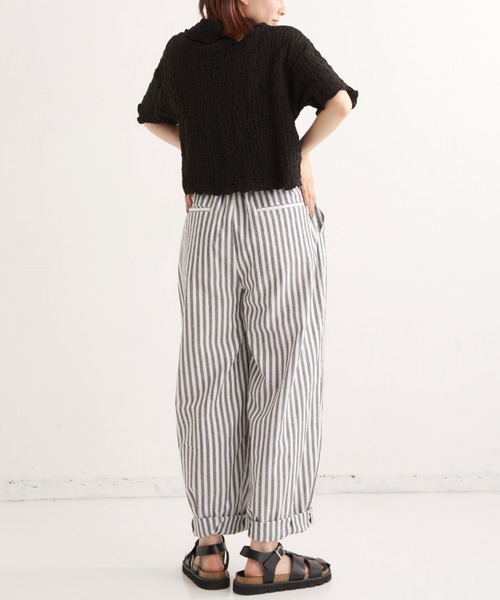 EDIT Gris（エディットグリ）の「襟付きショート丈カットジャガードカーディガン（カーディガン/ボレロ・レディース・ホワイト/ブラック・FREE）」の18枚目の写真