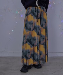 プリントチュールギャザースカート