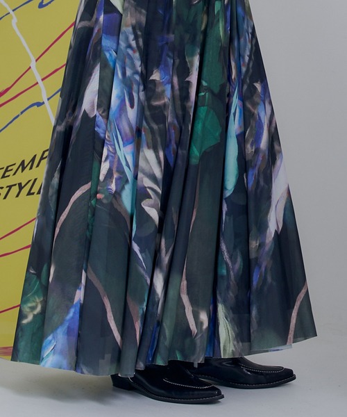 miette（ミエット）の「プリントチュールギャザースカート（スカート・レディース・オレンジ/ダークグリーン/ブラック/ライトベージュ/チャコール/ブルー・FREE）」の11枚目の写真