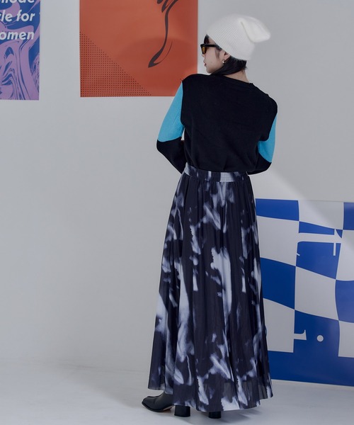 miette（ミエット）の「プリントチュールギャザースカート（スカート・レディース・オレンジ/ダークグリーン/ブラック/ライトベージュ/チャコール/ブルー・FREE）」の8枚目の写真