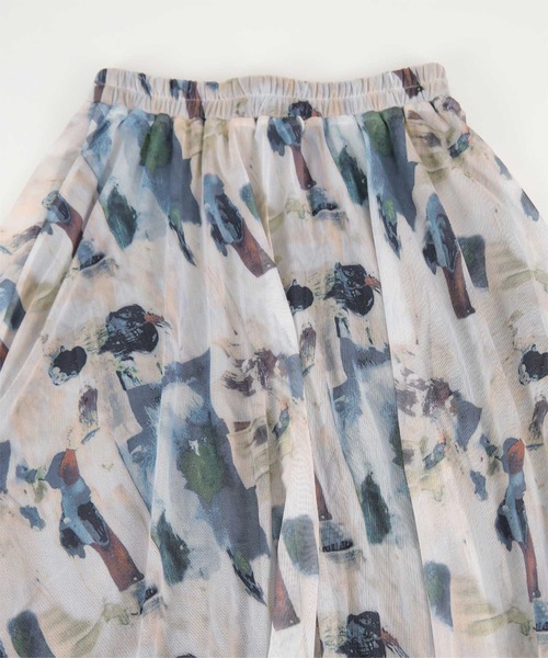miette（ミエット）の「プリントチュールギャザースカート（スカート・レディース・オレンジ/ダークグリーン/ブラック/ライトベージュ/チャコール/ブルー・FREE）」の21枚目の写真