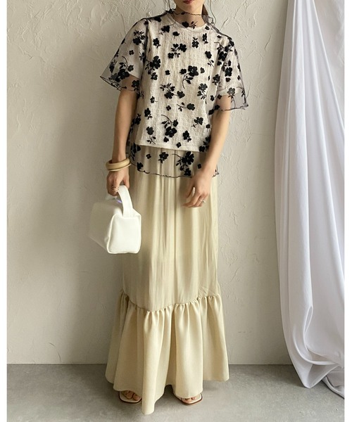 Chloè ランウェイ 変形アシンメトリーフリル ハイネックカットソー Chloè ランウェイ 変形アシンメトリーフリル ハイネックカットソー