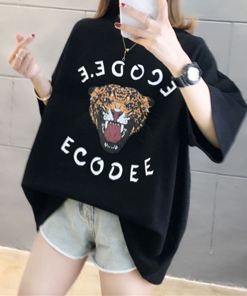 DiamondHearts(ダイヤモンドハーツ)の「タイガープリントTシャツ(Tシャツ/カットソー・レディース・ホワイト/ブラック・FREE)」の8枚目の写真