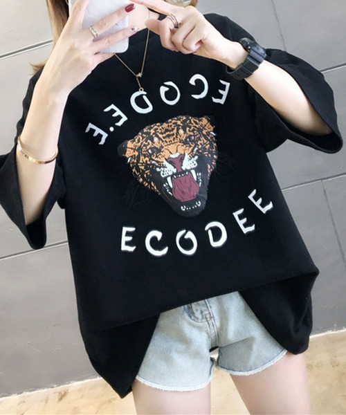 DiamondHearts(ダイヤモンドハーツ)の「タイガープリントTシャツ(Tシャツ/カットソー・レディース・ホワイト/ブラック・FREE)」の10枚目の写真