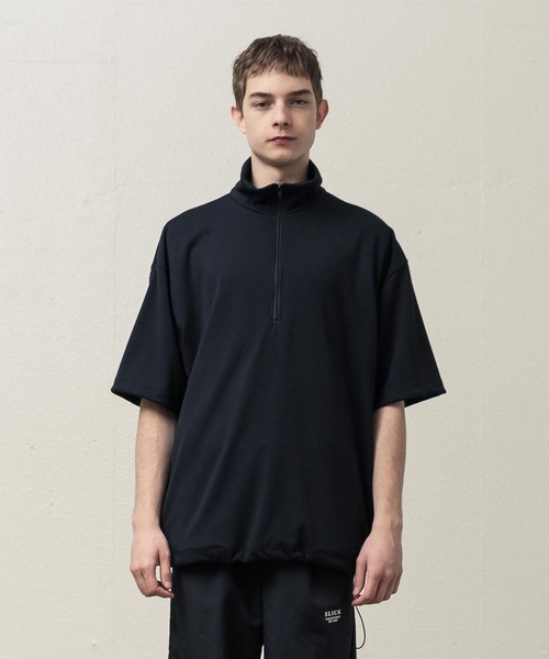 SLICK（スリック）の「T/RポンチハーフジップTシャツ（Tシャツ/カットソー・メンズ・オフホワイト/グレー/ブラック・1/3/2）」の15枚目の写真